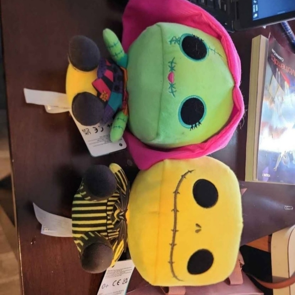 Plush Toy Set with Pink and Yellow Characters
